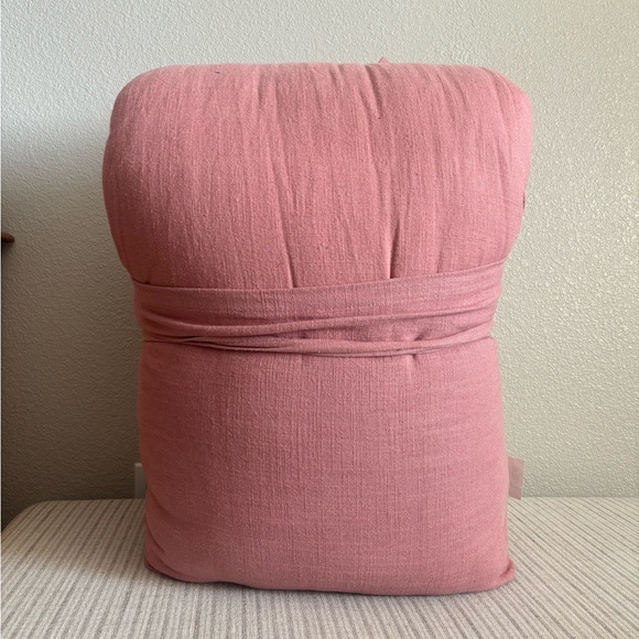 NWT Full/Queen Heavyweight Linen Blend Comforter & Sham Set Rose - Casaluna - Picture 1 of 8